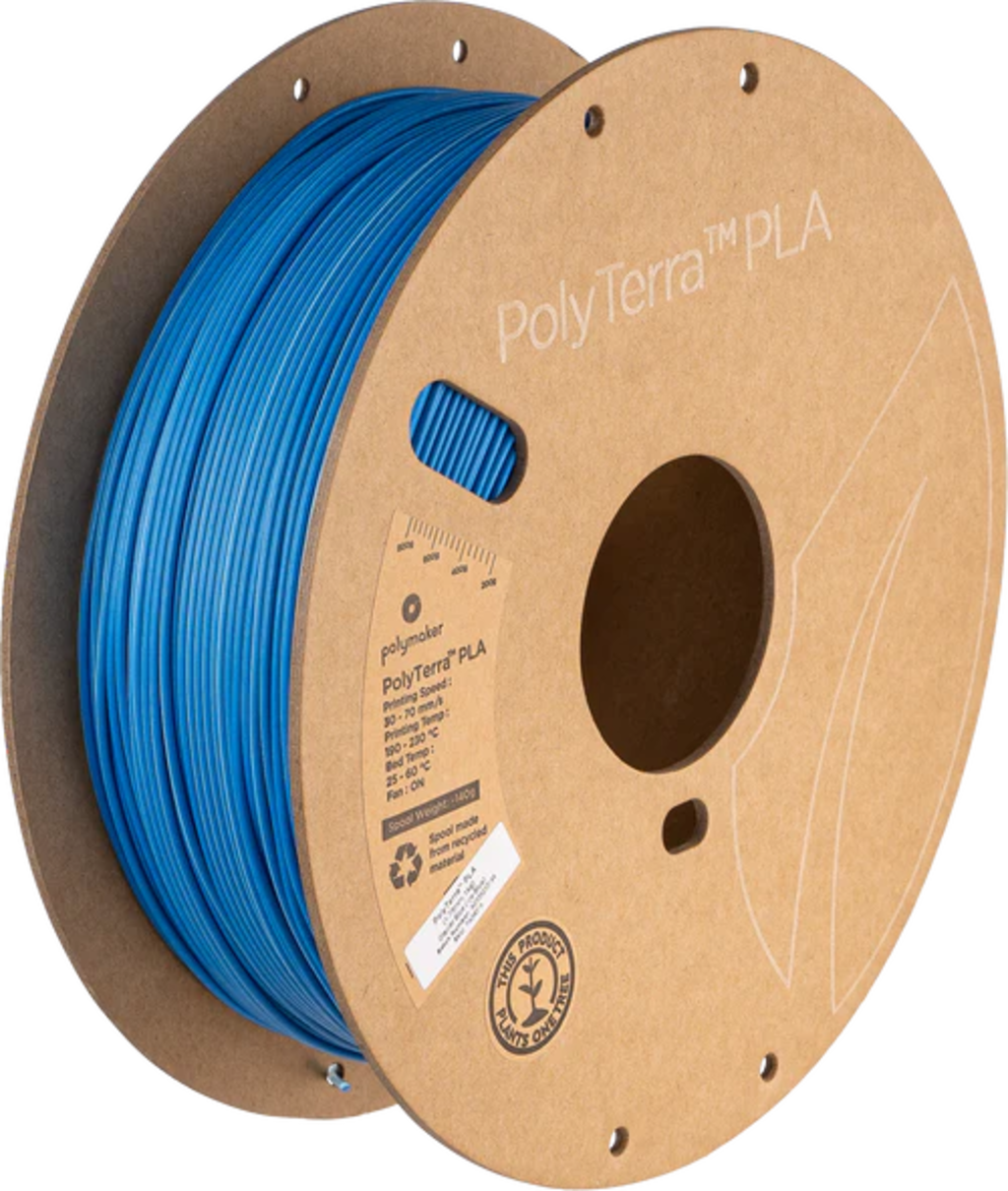 Polymaker  PolyTerra PLA Dual Glacier Blue Ice-Blue, 1,75 mm / 1000 g    Umweltfreundliches, zweifarbiges PLA-Filament mit mattem Finish