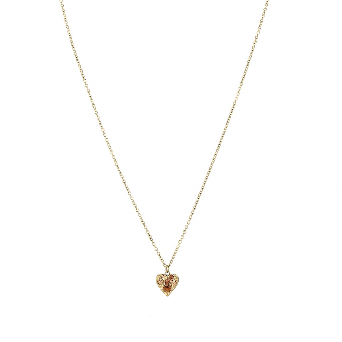Collier Tenerife acier doré or strass