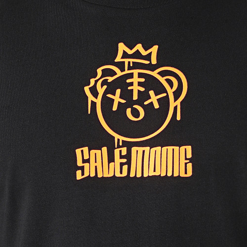 Tee Shirt Manches Longues Nounours King Noir Orange Fluo