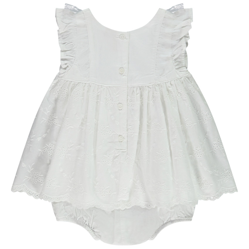 Robe body effet 2 en 1 avec broderie anglaise pour bébé fille