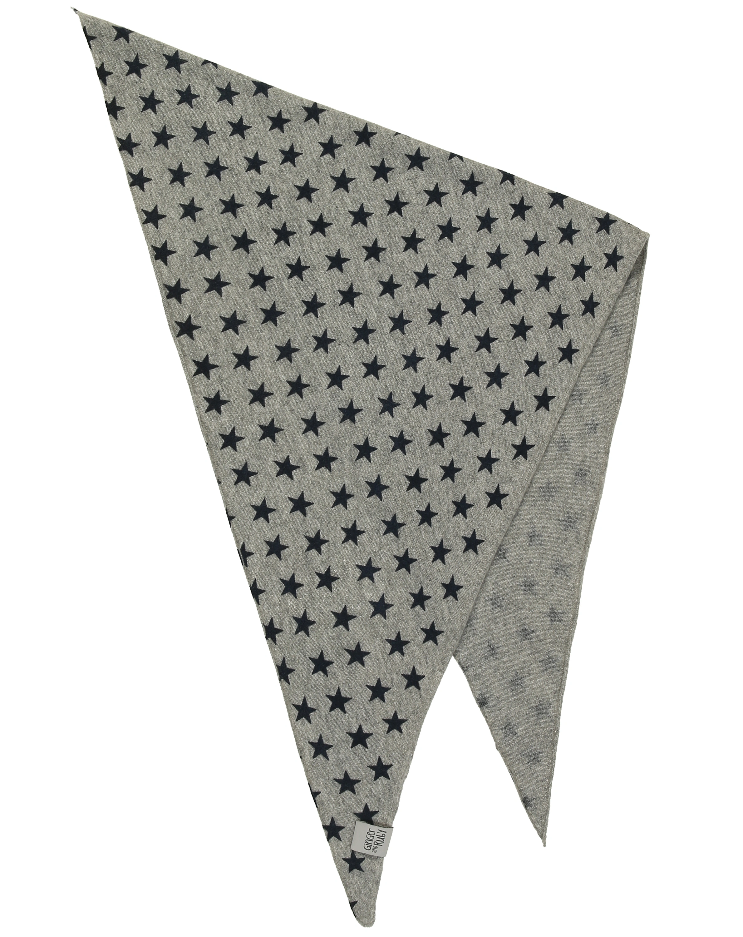 Kaschmir-Triangleschal STARS in grau