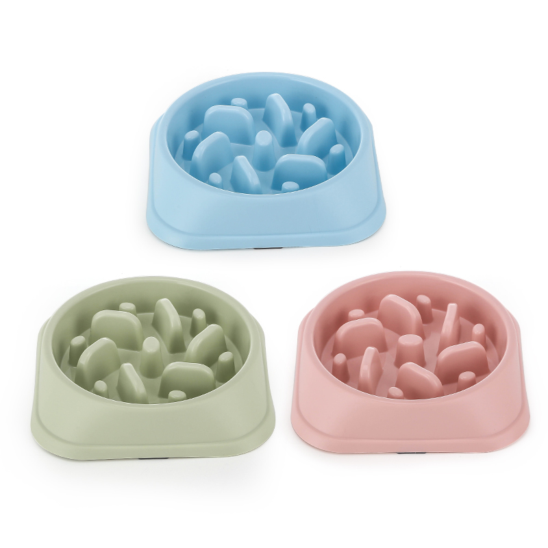Gamelle anti-glouton pour chien bleu
