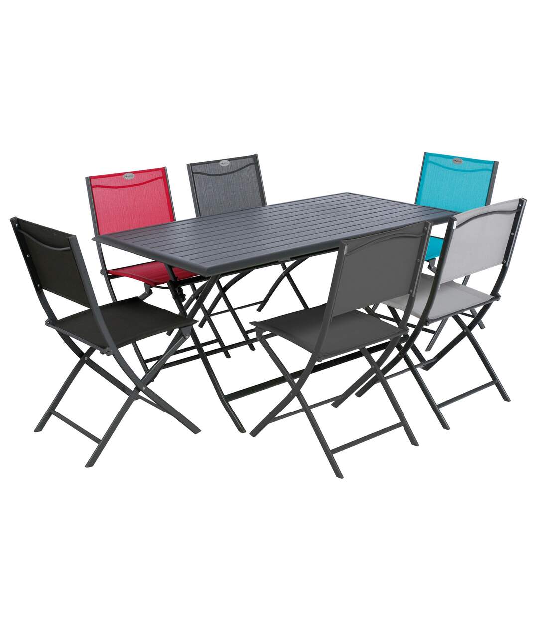 Table pliante rectangulaire Azua - 6 Places - Graphite