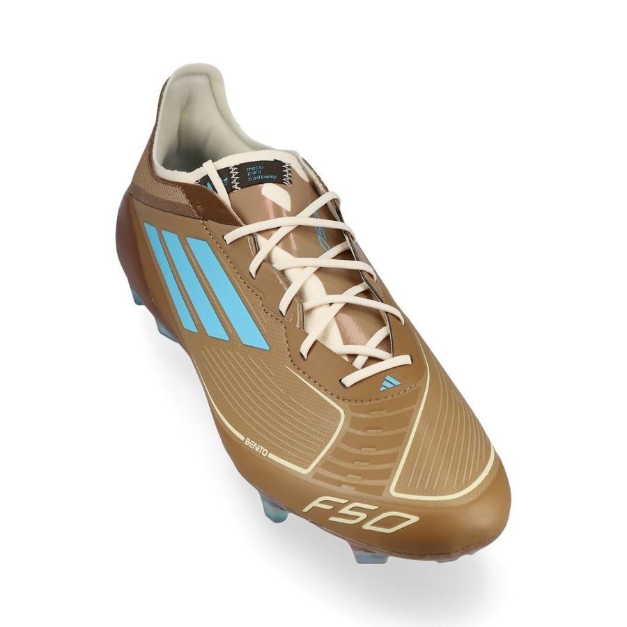 adidas F50 Messi X Bad Bunny Elite FG - Cardboard/Blanc/Turquoise ÉDITION LIMITÉE