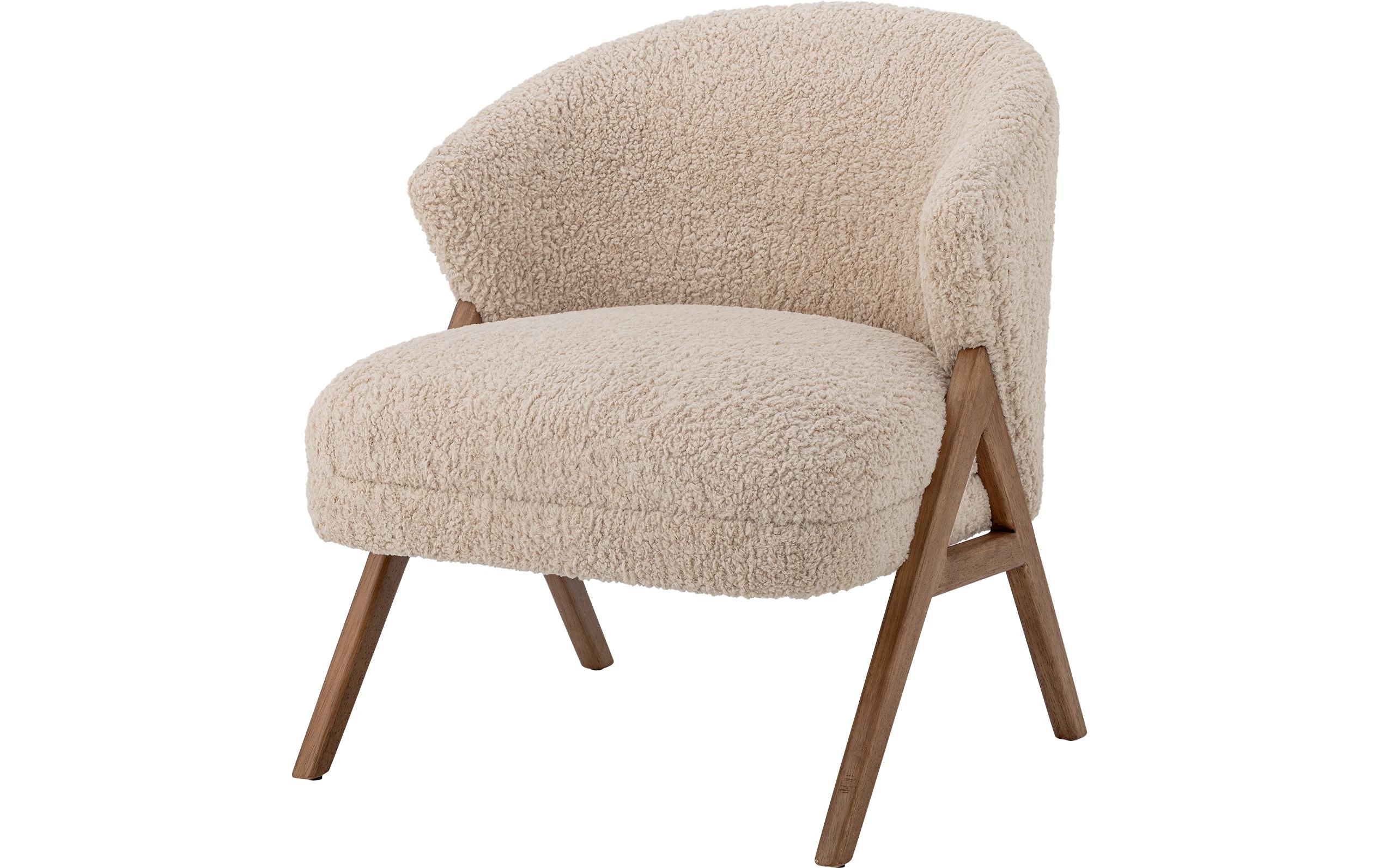 Sessel Camino Holz/Textil, Beige<br>Loungesessel