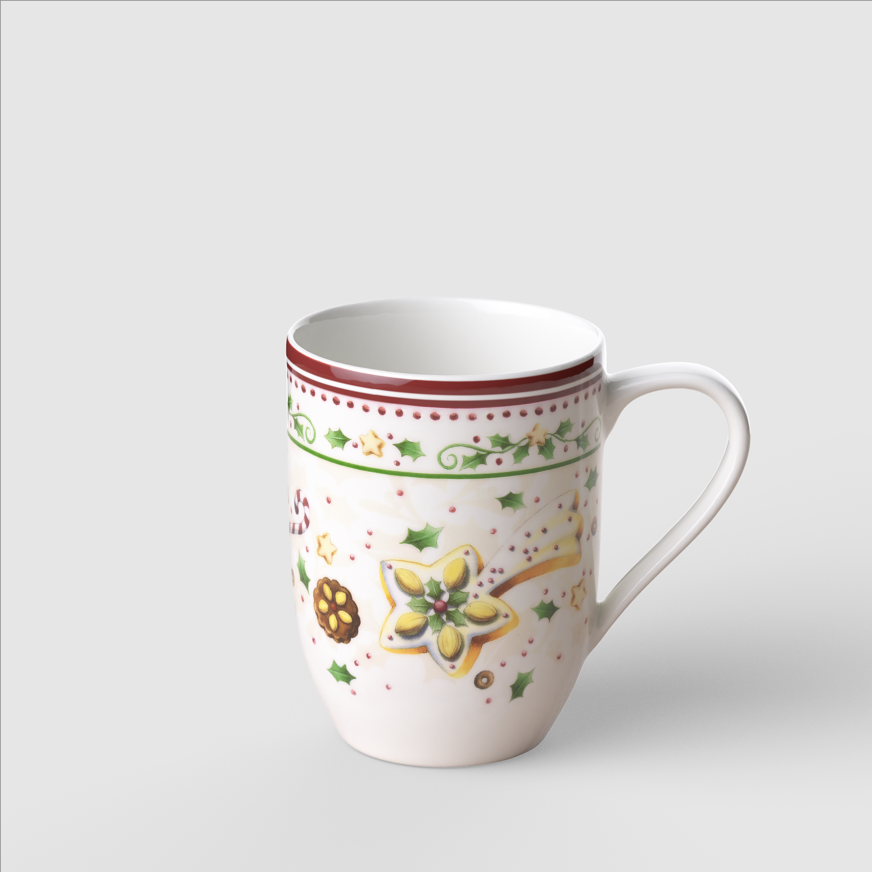 Winter Bakery Delight Mug Red, 9.9 oz, Premium Porcelain