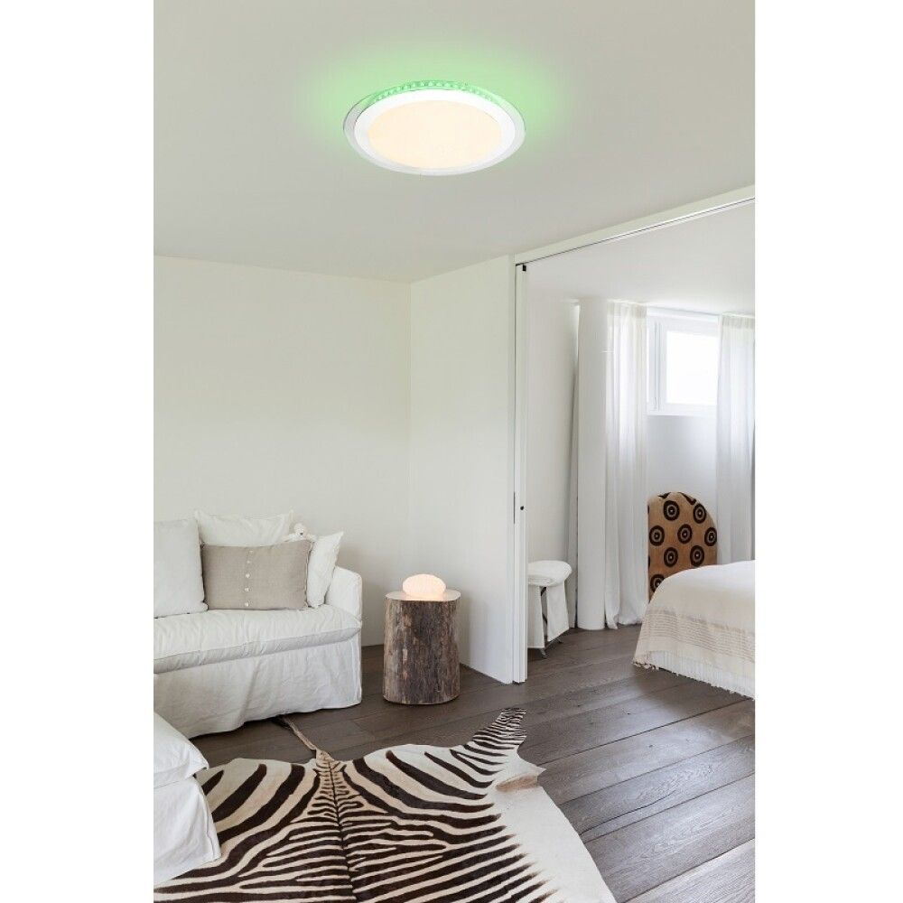 PLAFOND GLOBO LED Ø40,5CM HVIT/KROM