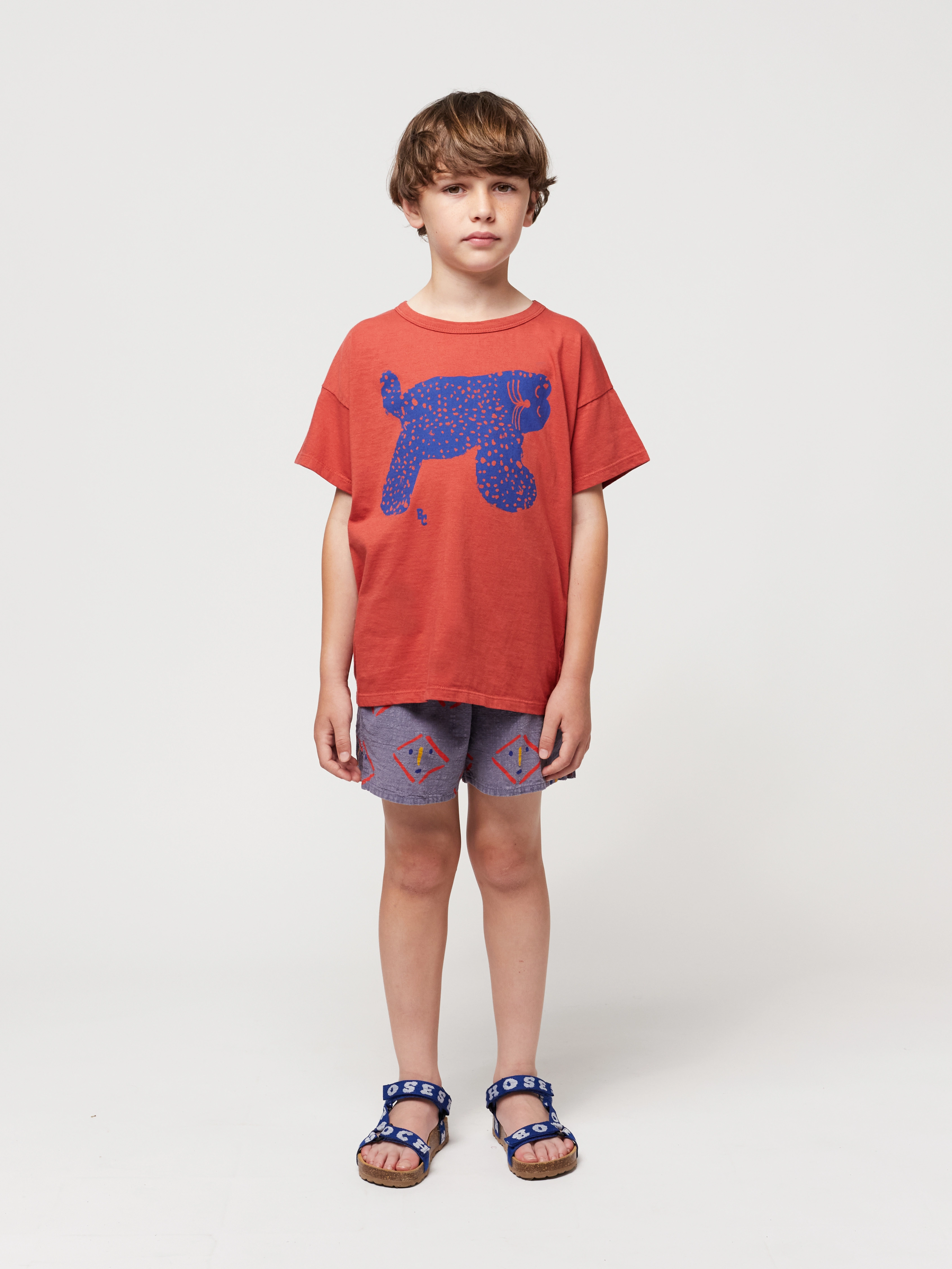 T-Shirt BIG CAT in burgundy red
