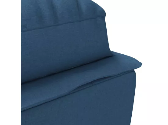 Chaise longue de massage avec coussins bleu tissu