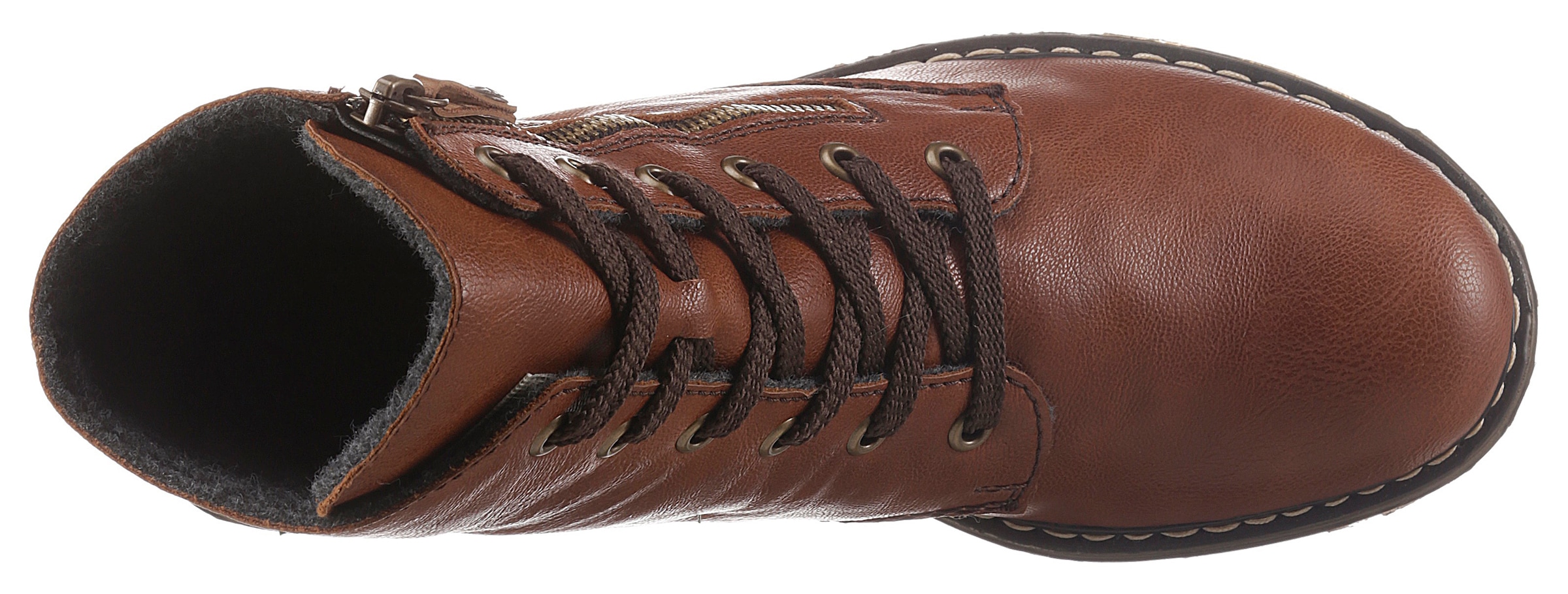 Rieker Stiefelette  Schnürstiefelette, Schnürboots mit Reissverschluss an der Aussenseite