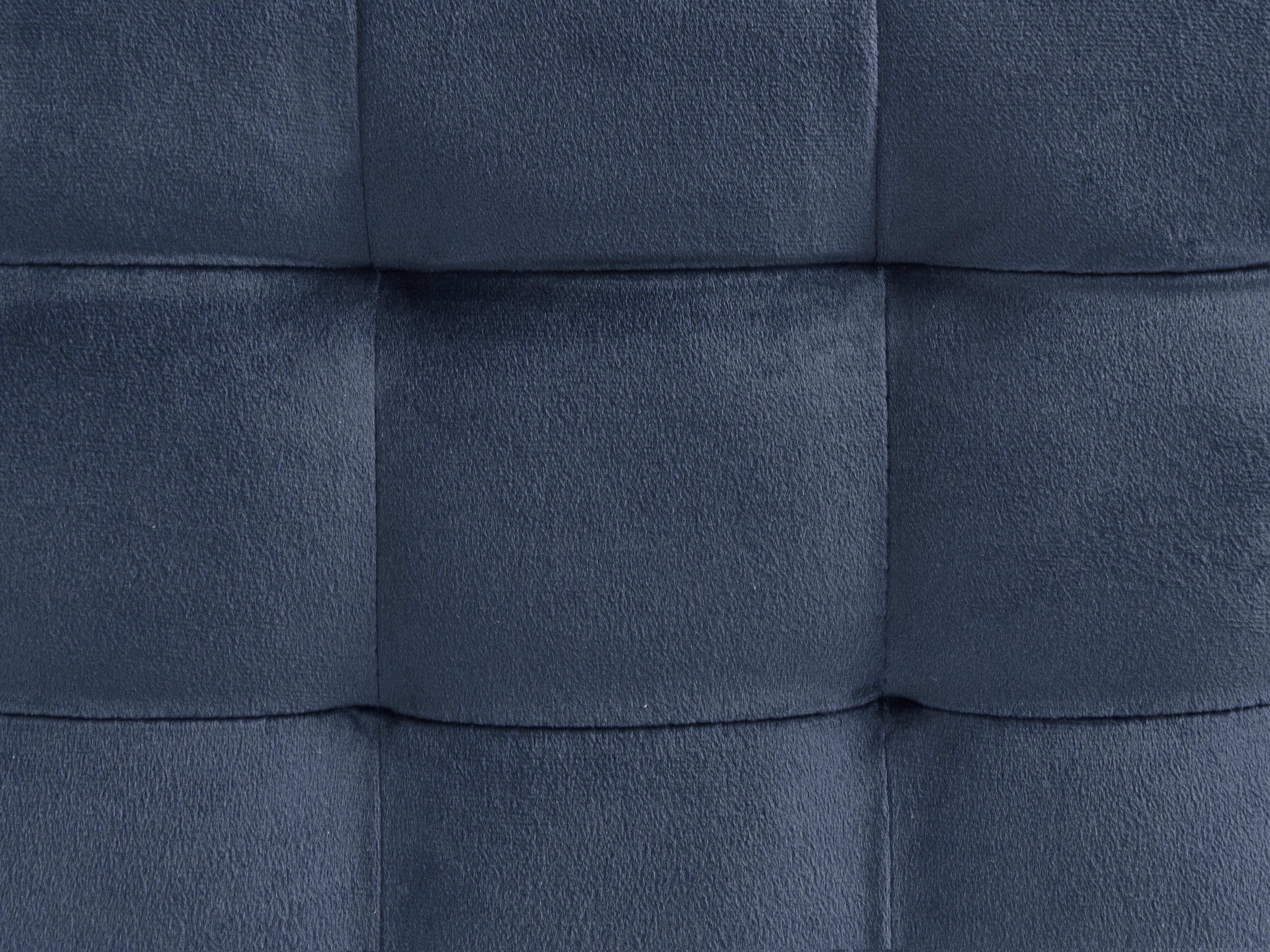 Opbergpoef MICHIGAN Fluweel Donkerblauw