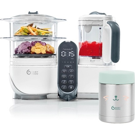 Robot préparation bébé Babymoov Bundle Nutribaby Plus White + 1 inox container ISY