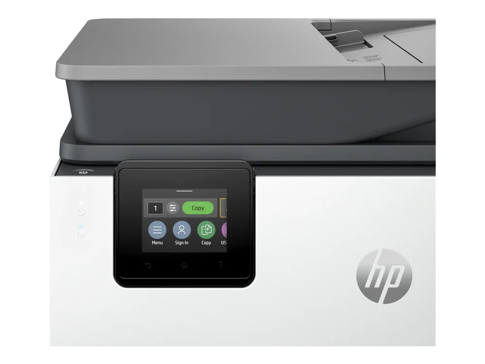 HP Officejet Pro 9120b All-in-One - Multifunktionsprinter - farve - blækprinter - Legal (216 x 356 mm) (original) - A4/Legal (medie) - op til 19 spm (kopiering) - op til 20 spm (udskriver) - 250 ark - 33.6 Kbps - USB 2.0, LAN, Wi-Fi(n), USB vært