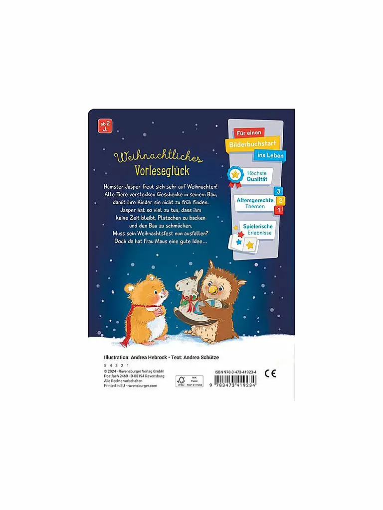 RAVENSBURGER Buch - Ein Hamster im Weihnachtsglück  keine Farbe