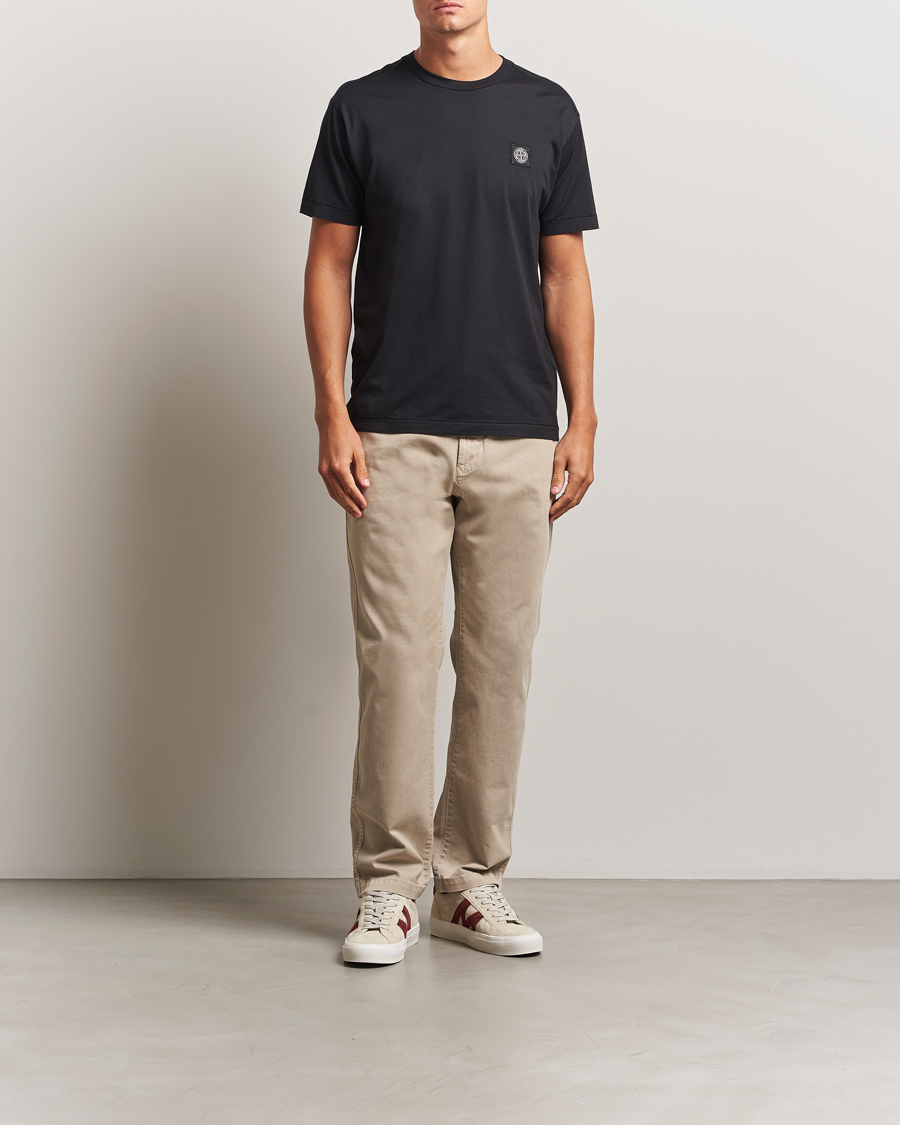 Stone Island Garment Dyed Cotton Jersey T-Shirt Black