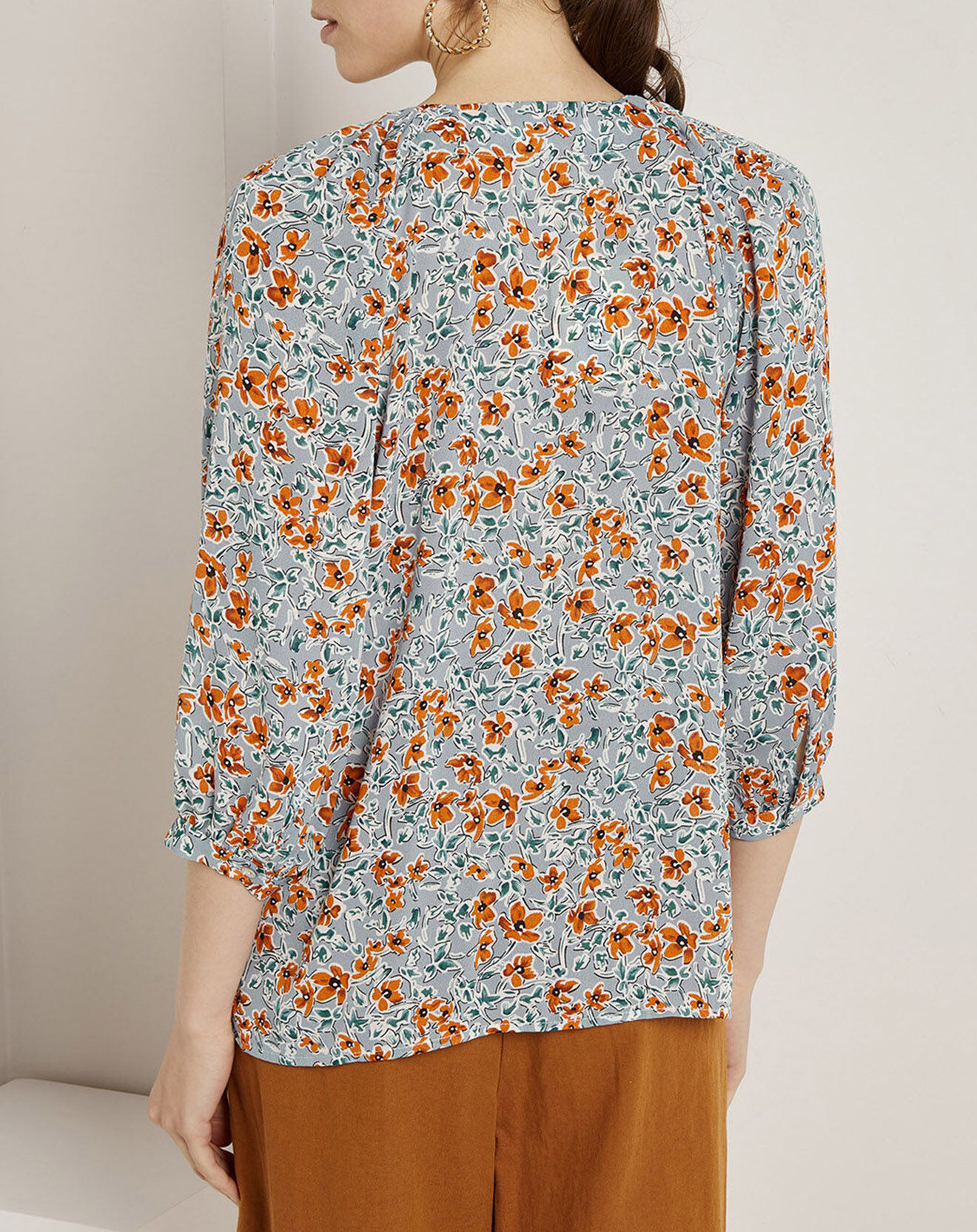See u Soon Chemise Anais imprimée bleu/orange
