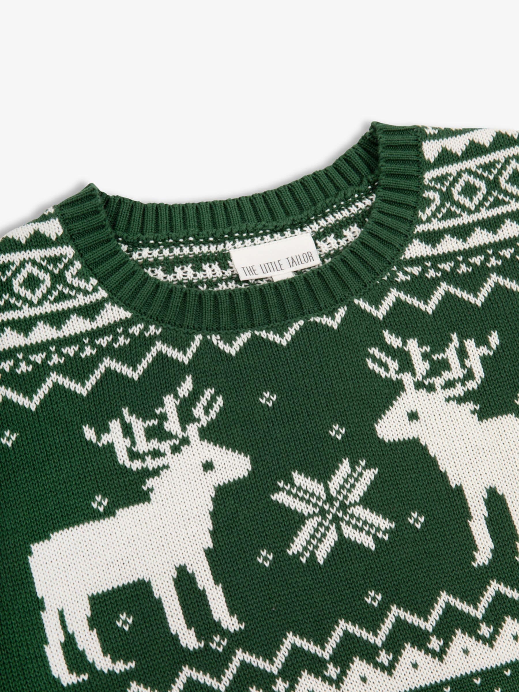 Groen - Kerstmis rendiertrui met Fairisle-patroon