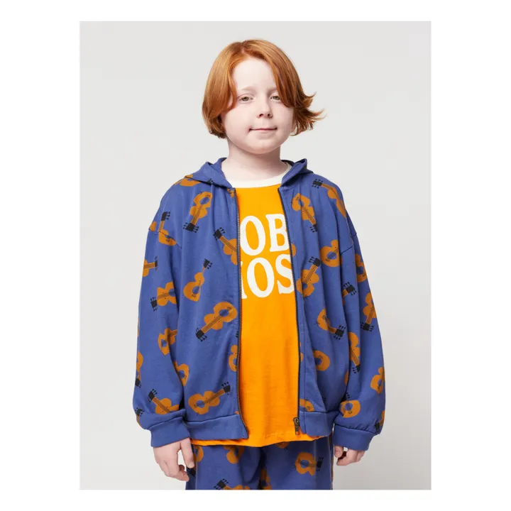 Bobo Choses Sweat Zippé Coton Bio Guitares | Bleu