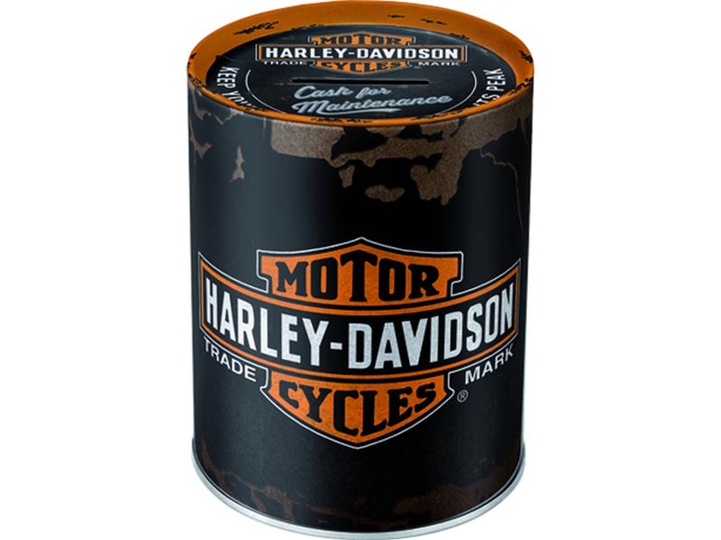 Nostalgic Art Spardose Harley Davidson Schriftzug Sparkasse in Ölfass-Form