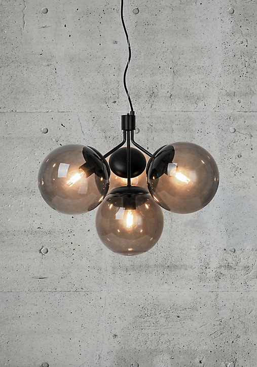 Suspension Ivona 4 lumières E27 28W IP20 41,5 x 54,2 cm noir