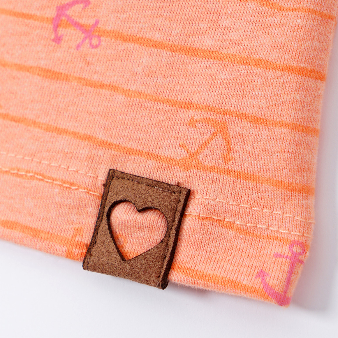 Yigga Mädchen T-Shirt mit Anker-Print hellorange