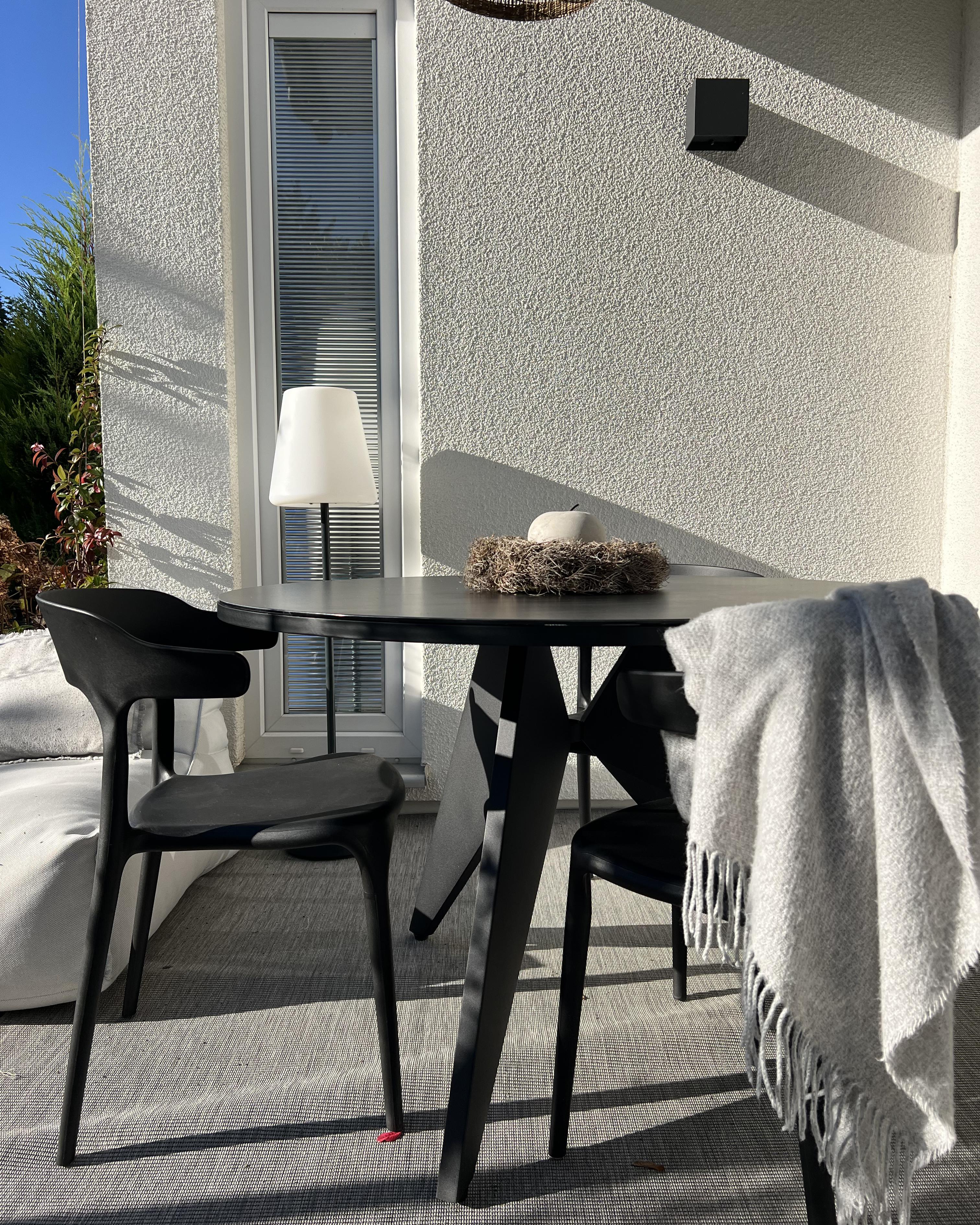 Tuin eettafel OLMETTO 83 cm 110 cm Glas Zwart