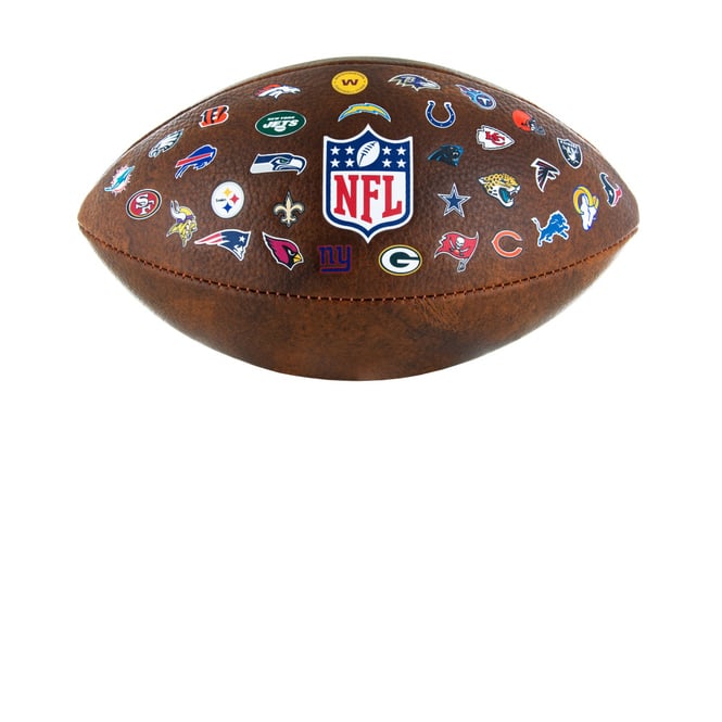 American Football - NFL Junior Throwback - mit 32 Team Logos - ca. 26 cm