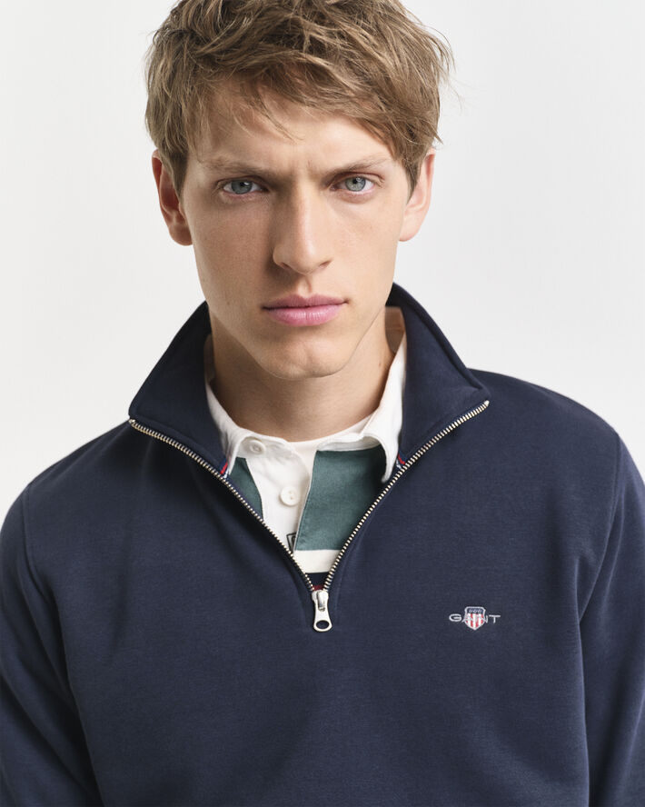 Gant REG SHIELD HALF ZIP SWEAT Evening blue