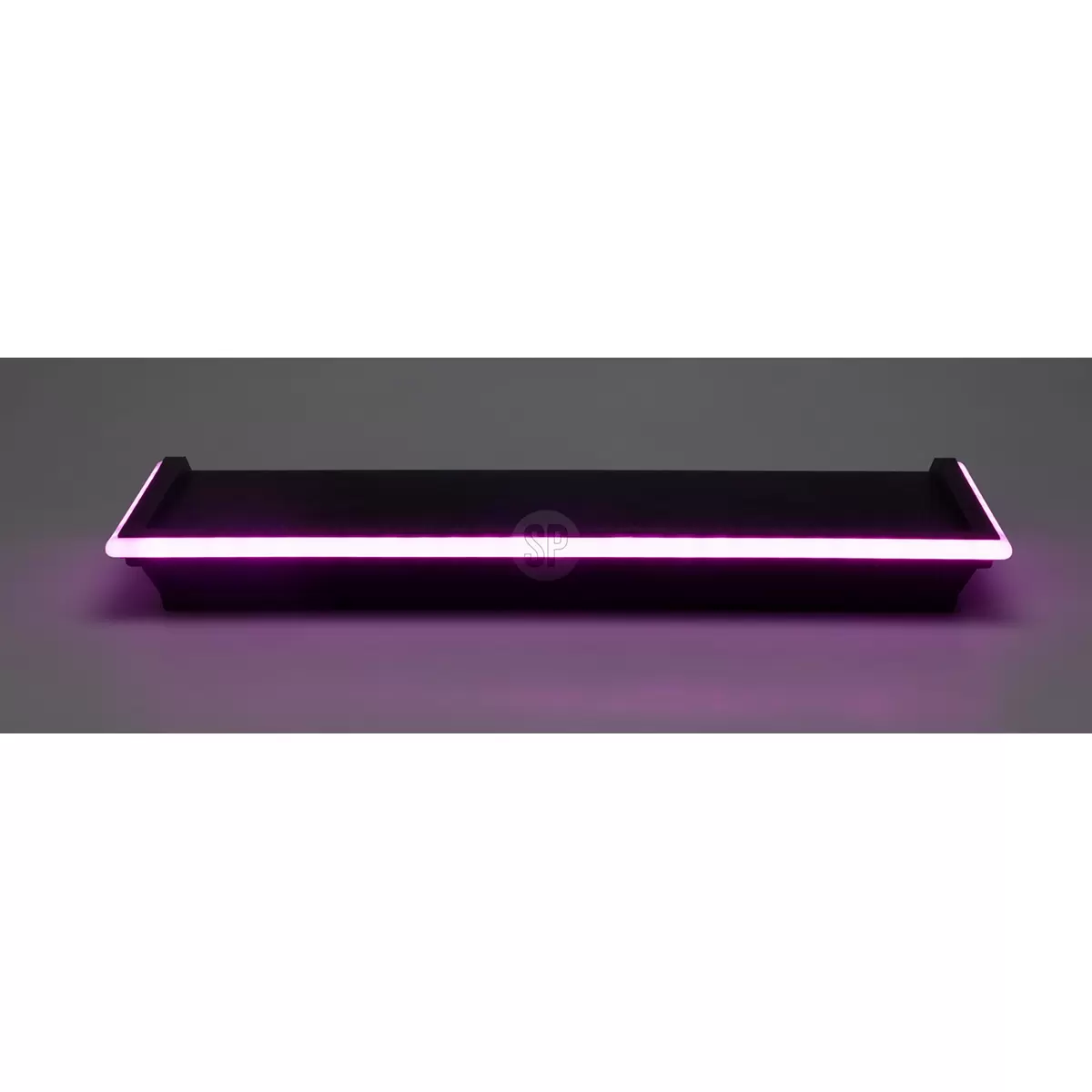 Wandbrett mit LED Neon beige,schwarz