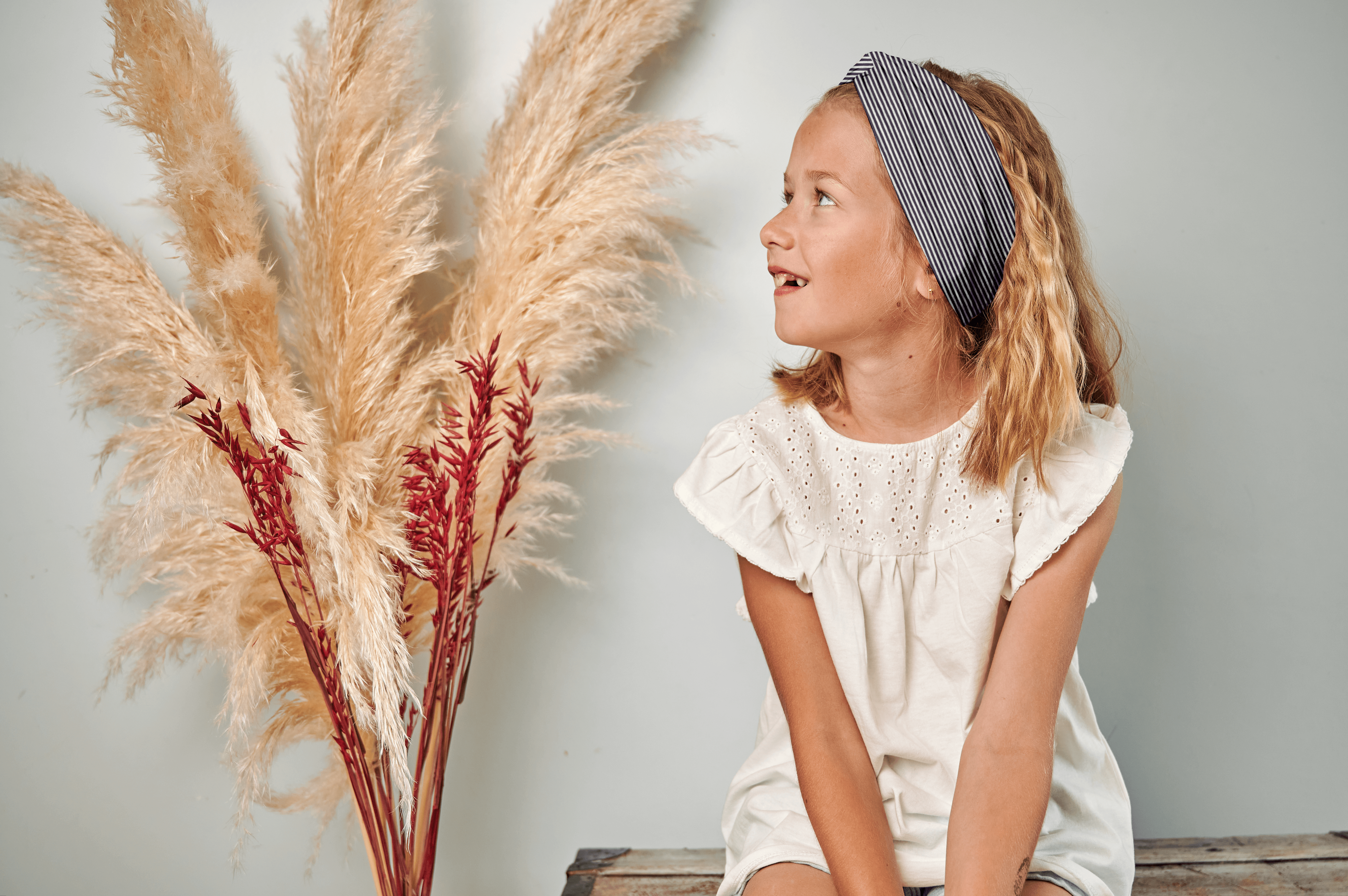 Bandeau Jersey Croisé Enfant Rayé Marine