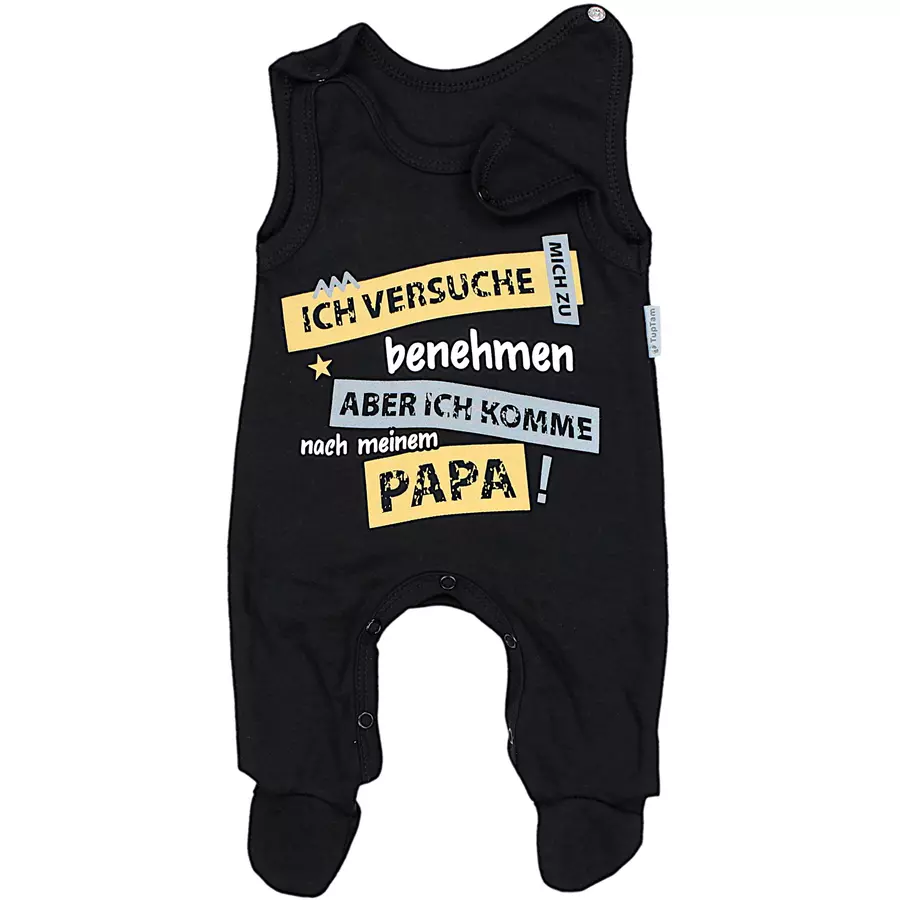 TupTam Unisex Baby Strampler mit Spruch schwarz