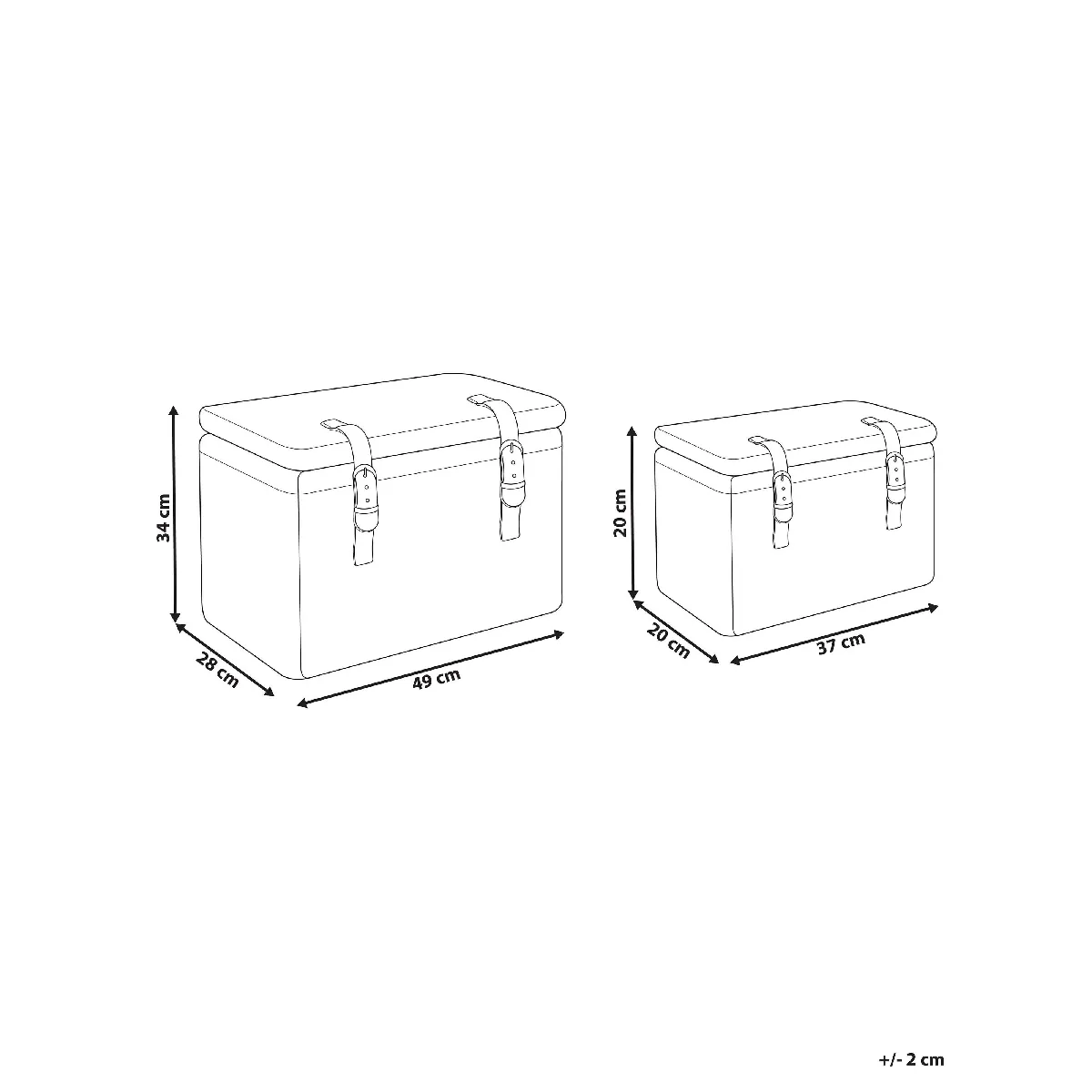 Beliani Lot de 2 boîtes IRBID - Naturel