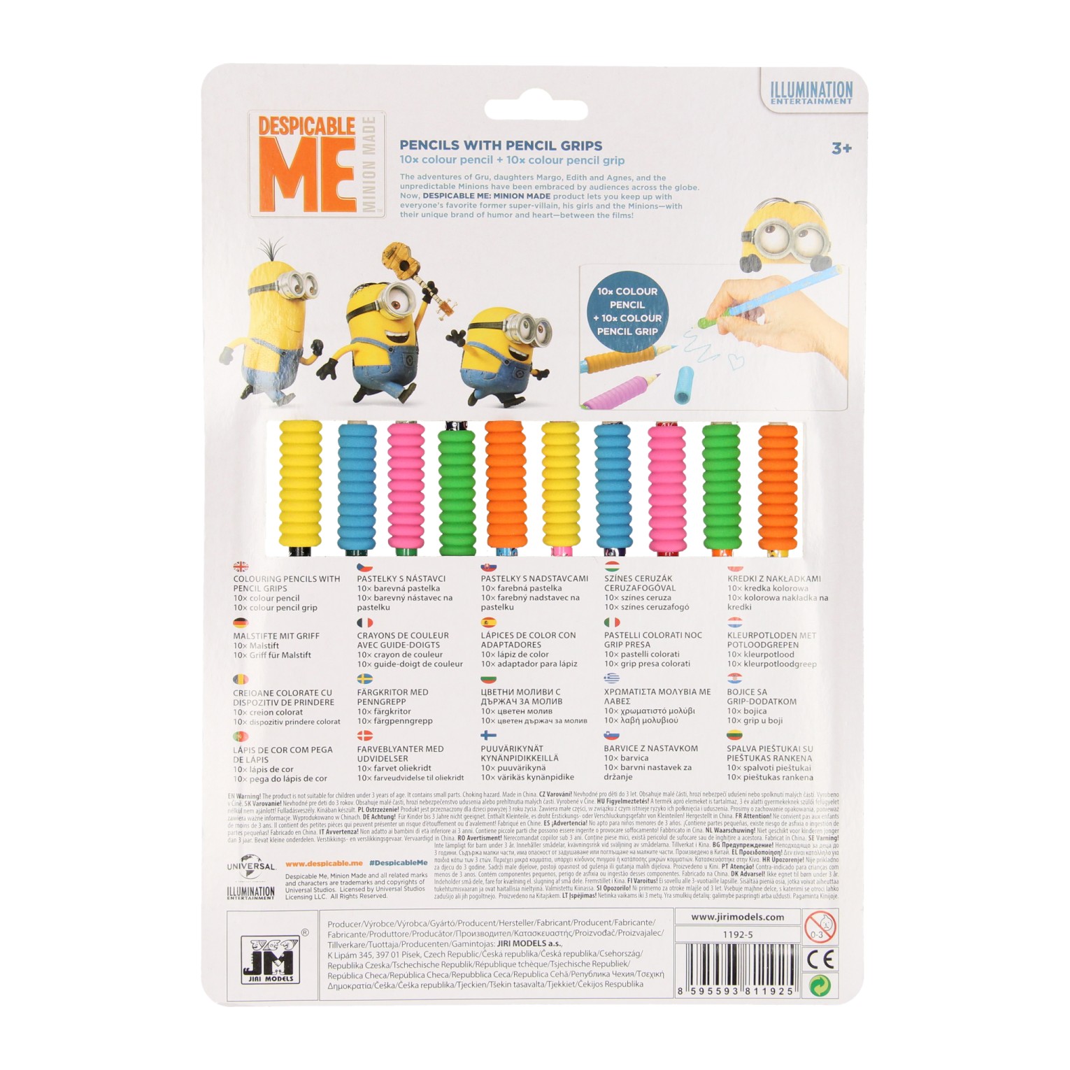 Houten Kleurpotloden Minions met Grip, 10st.