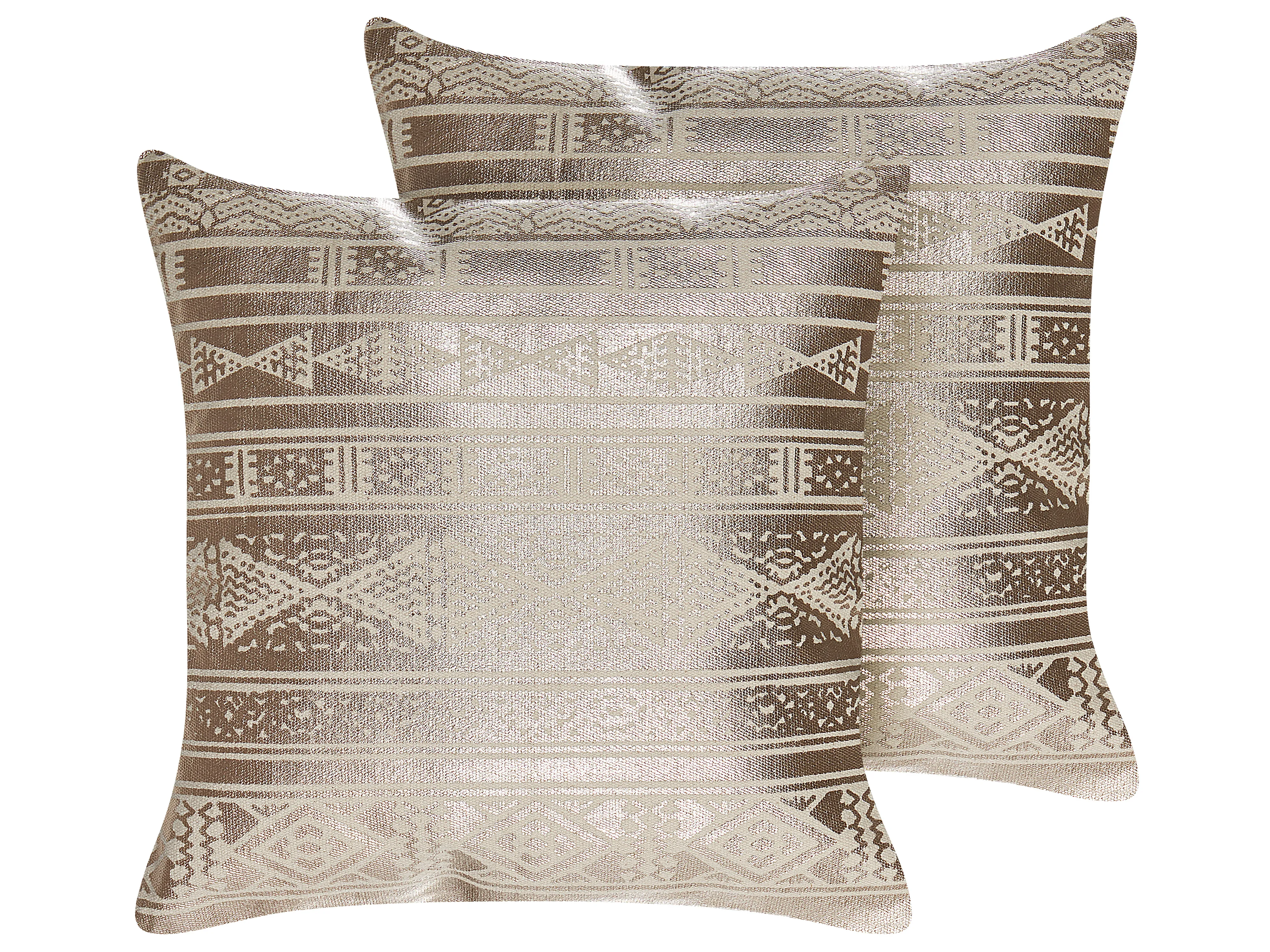 Set van 2 sierkussens OUJDA Katoen 50 x 50 cm Roségoud geometrisch patroon