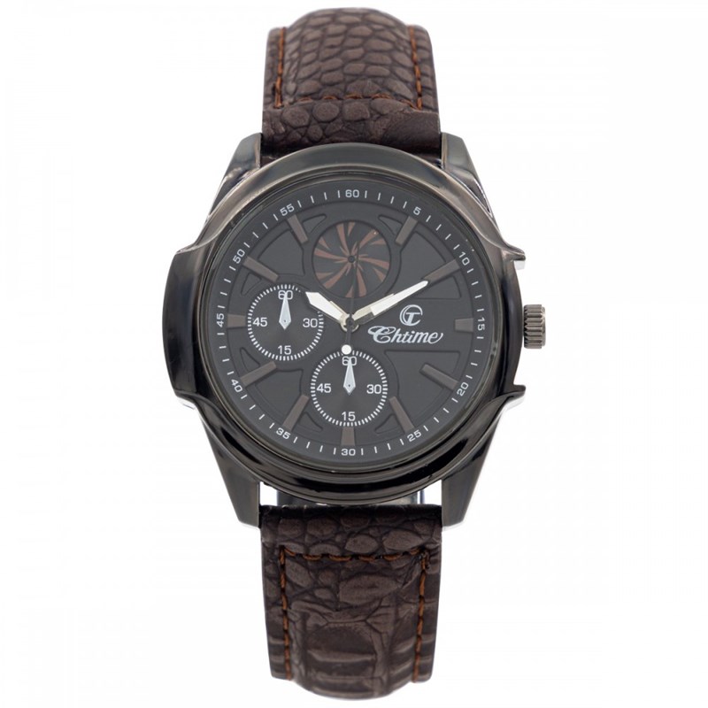 Montre Homme CHTIME bracelet Silicone Marron