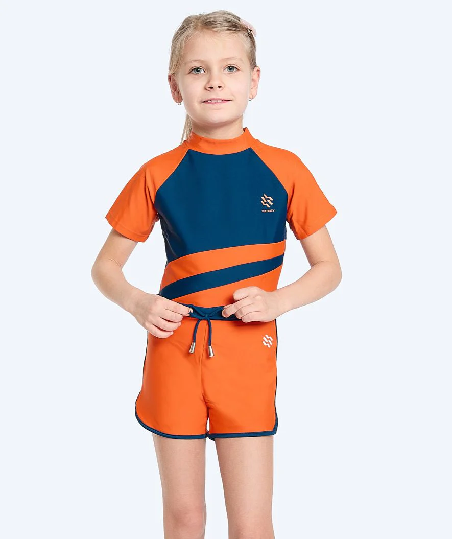 Watery UV-badeshorts til børn - Manami - Orange/blå