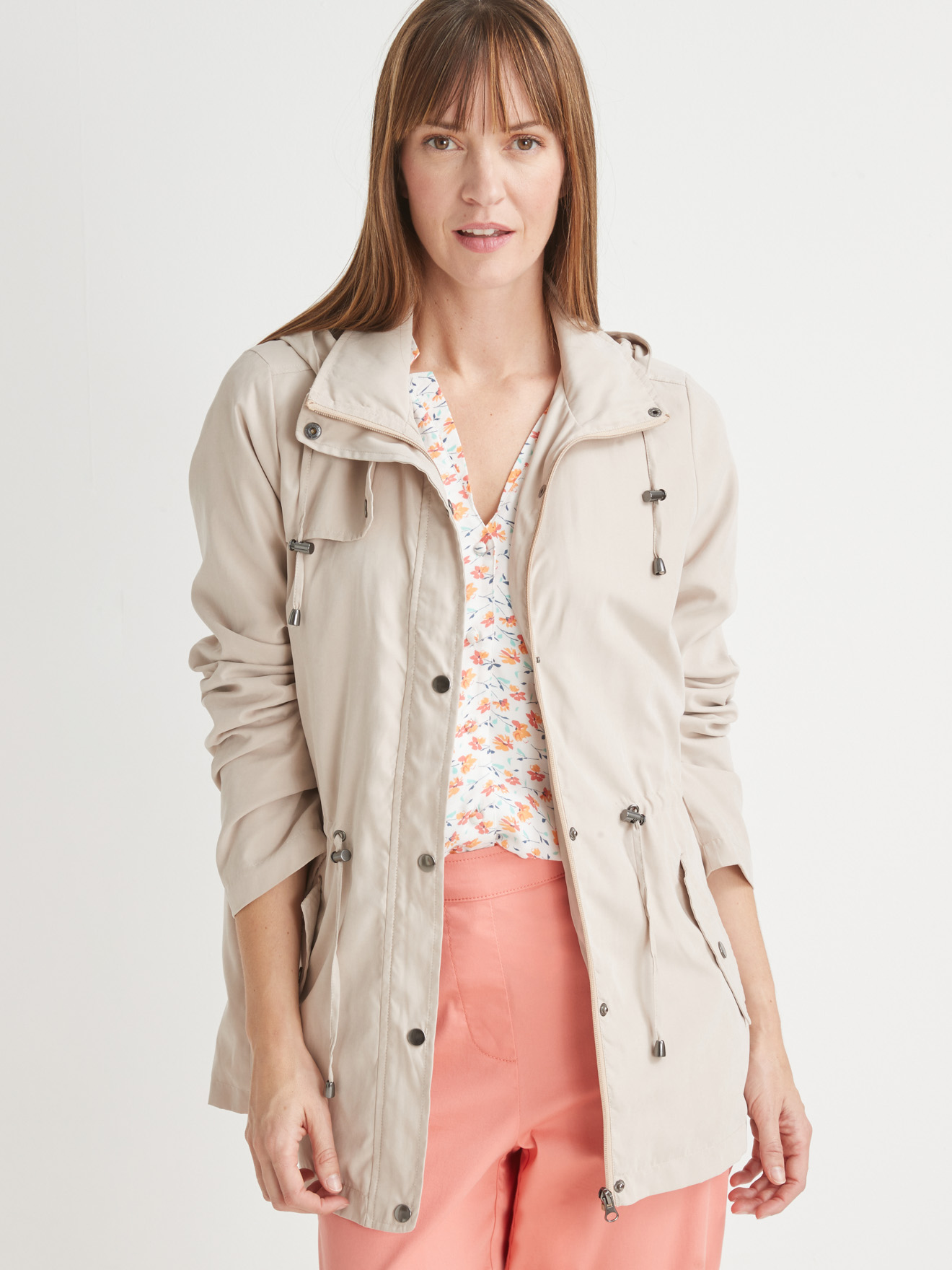 Parka déperlante toucher peau de pêche