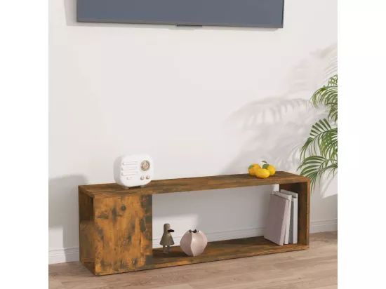 Meuble TV Chêne fumé 100x24x32 cm Bois d'ingénierie