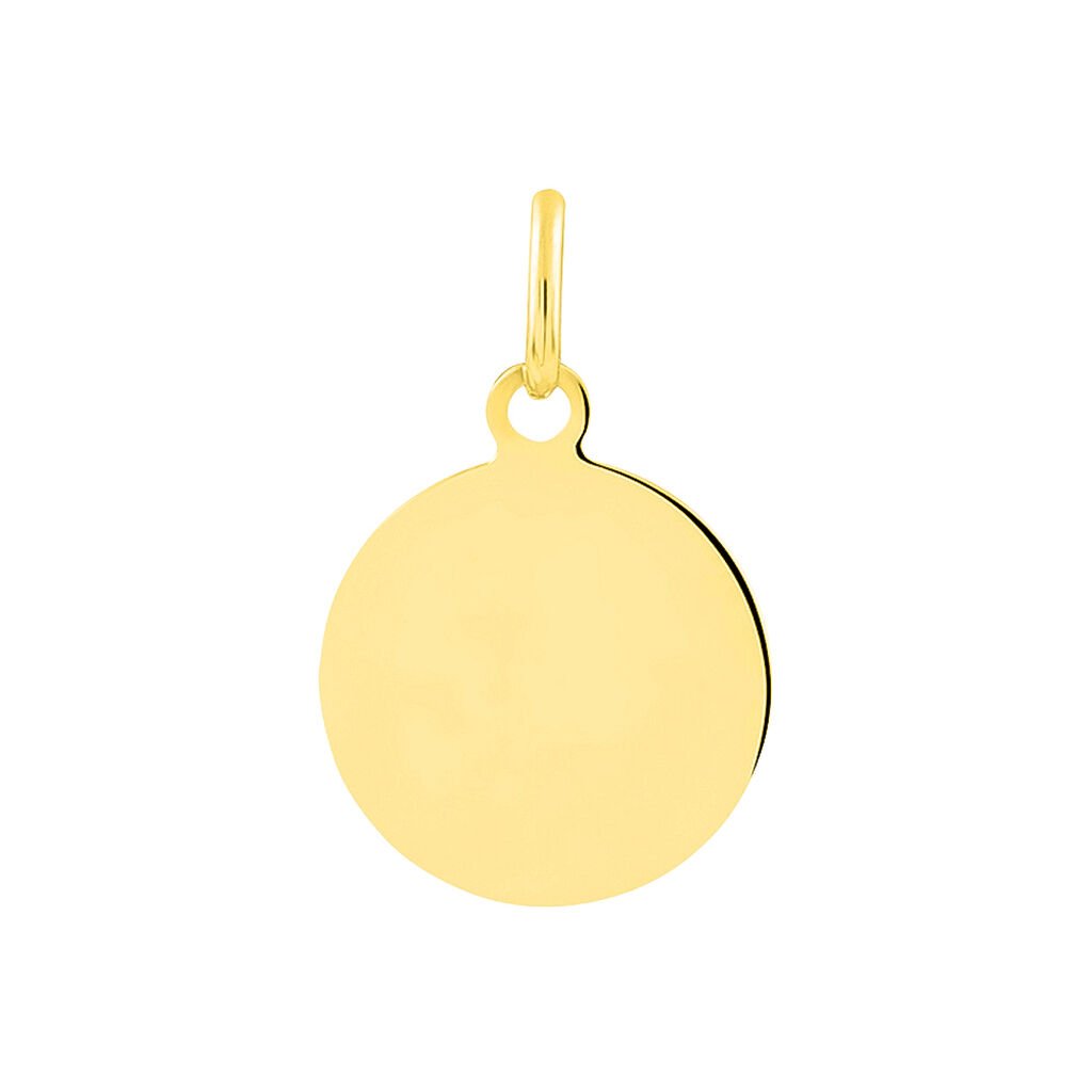 Pendentif Ange Rond Cisele Or Jaune