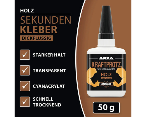 ARKA Kraftprotz Superlijm voor hout, dik, 50 g