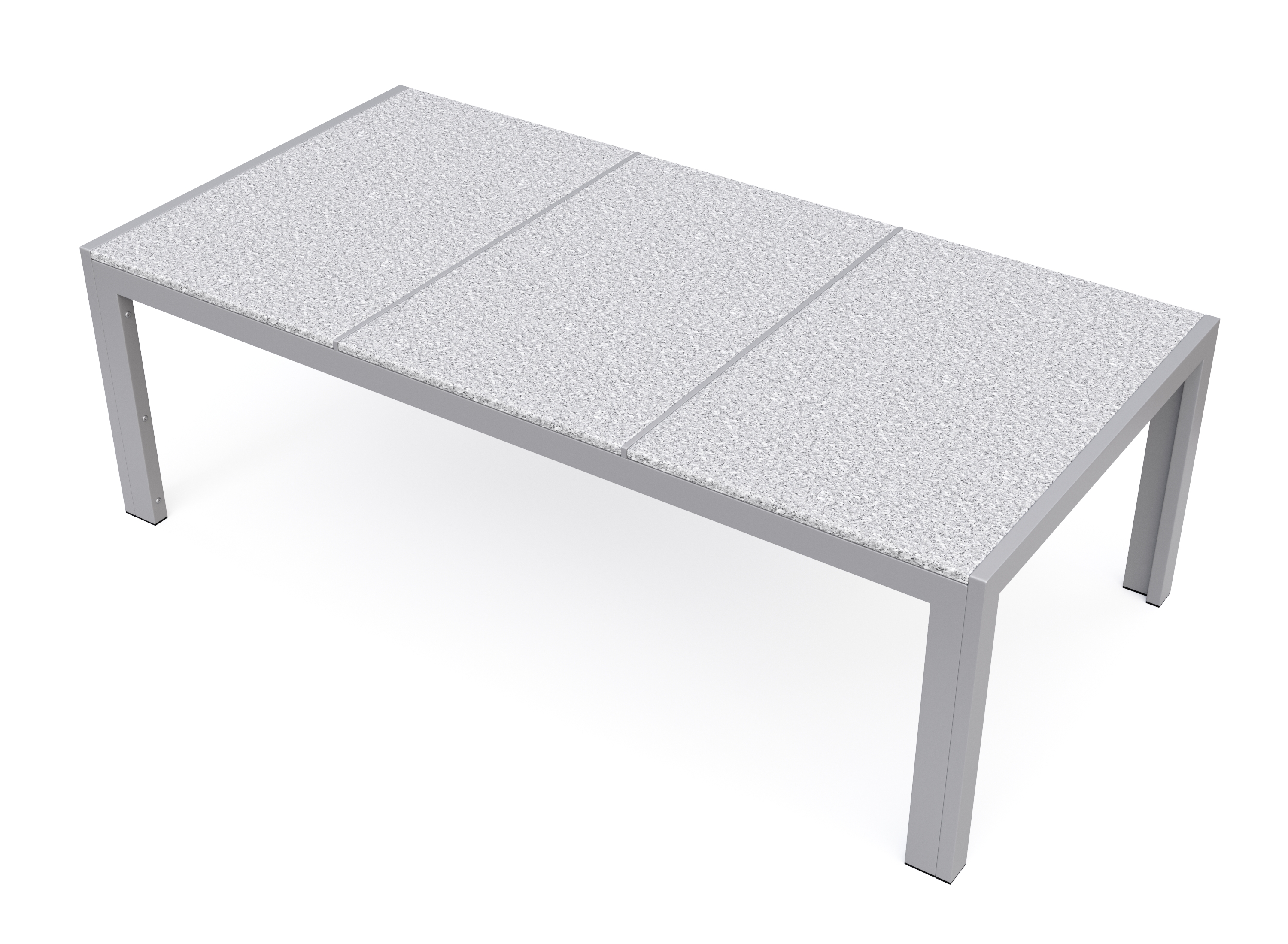 Granittisch 190 x 95 x 75 cm grau