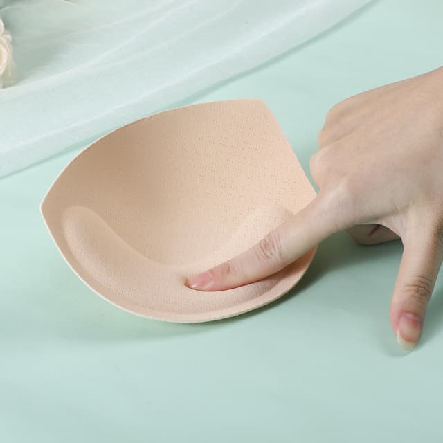 1 par trekantsamlende udskiftelige bh-puder til kvinders bh-skål Beige
