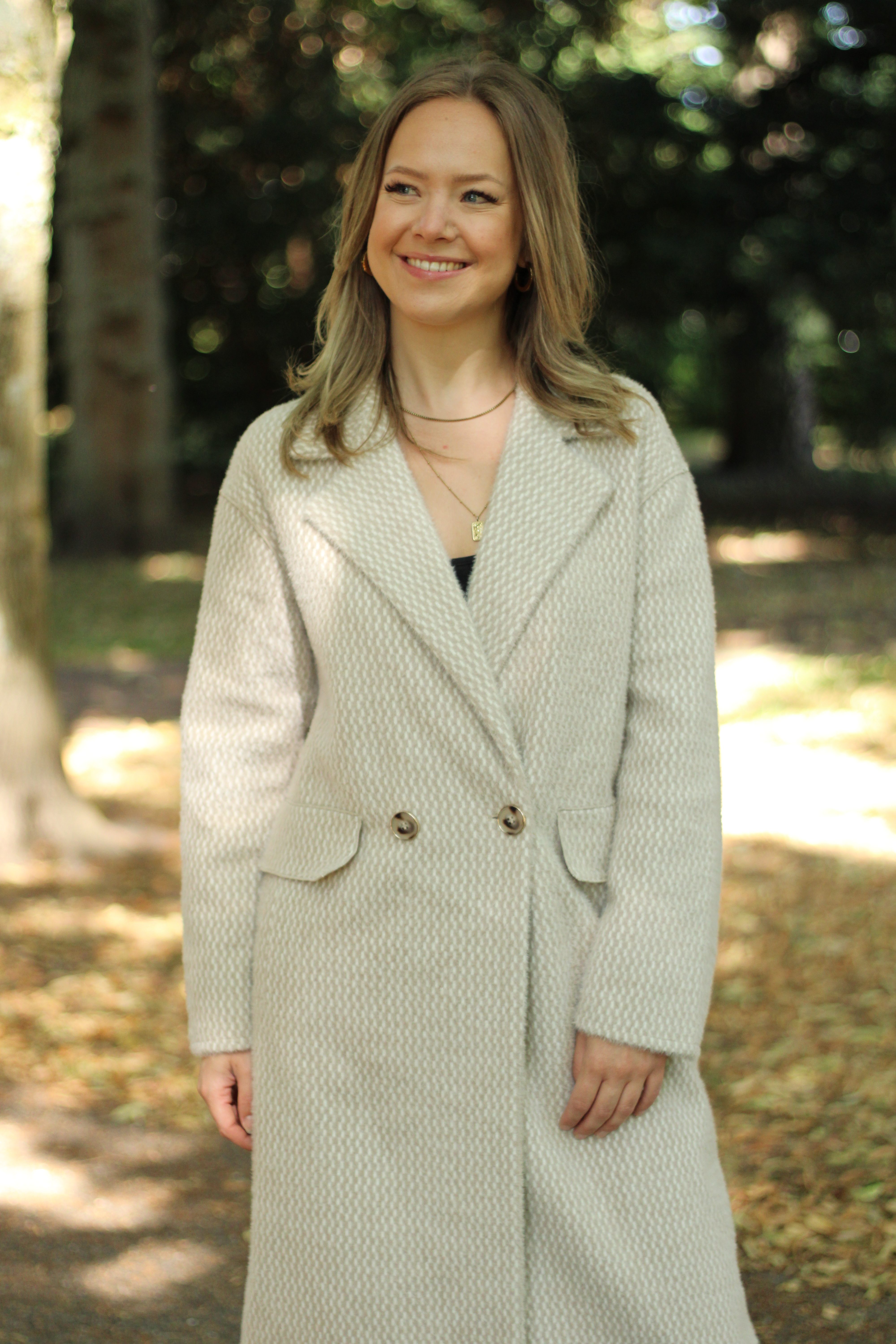 Rino & Pelle - Inge Double Breasted Coat - Pale Birch Frames