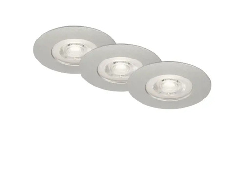 LED inbouwspots set, 3-delig, dimbaar, IP44, 3x5W, 3x460 lm, 3000 K, chroom/mat, Ø 9/6,8 cm, 230V