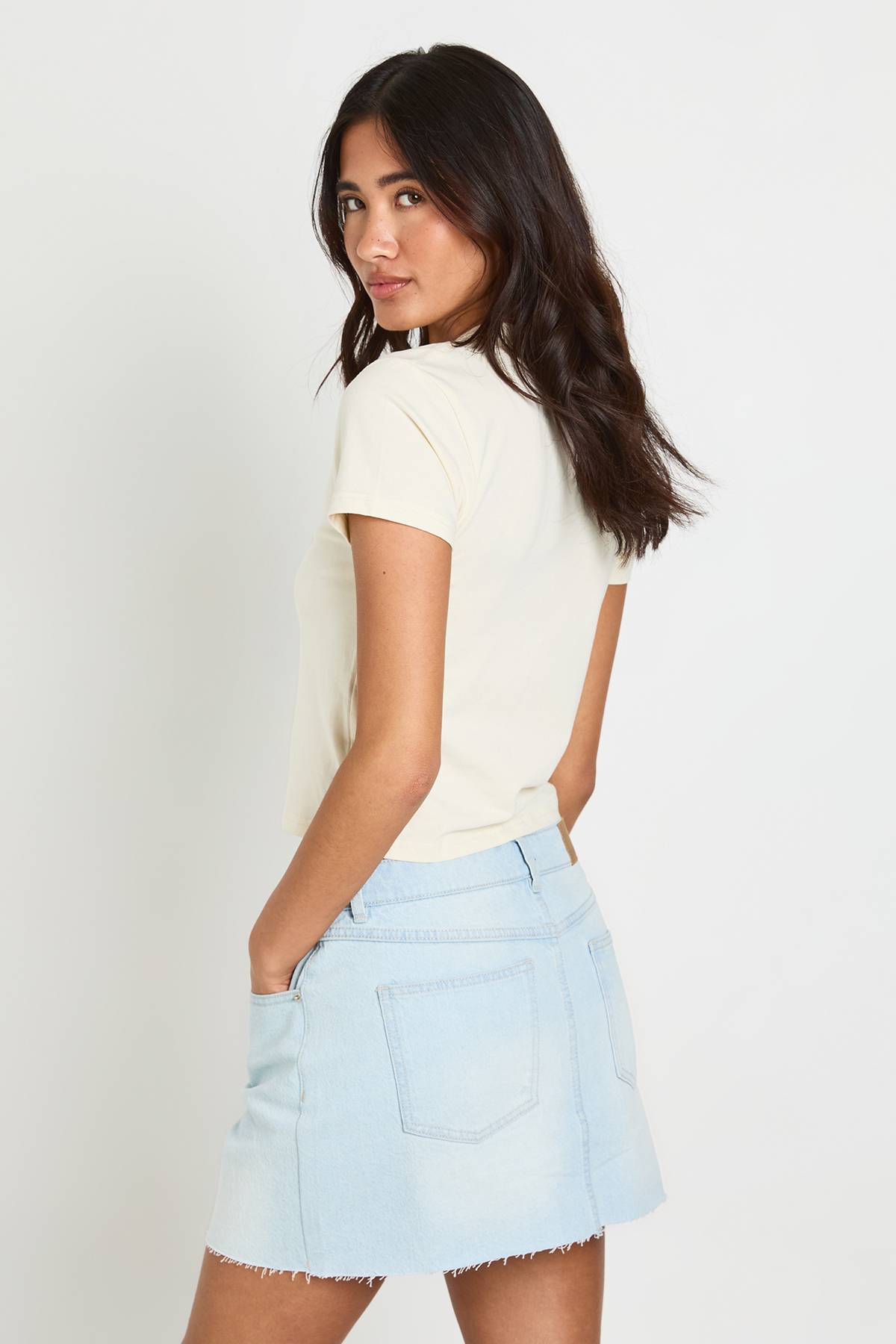 boohoo Mini Jupe En Denim Petite