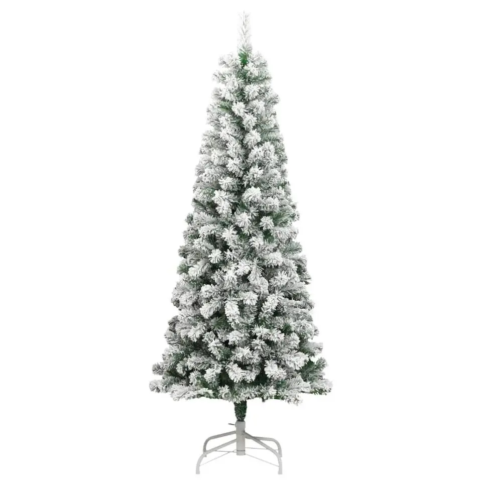 vidaXL - Gescharnierde Kunstkerstboom - Wit - 210 cm