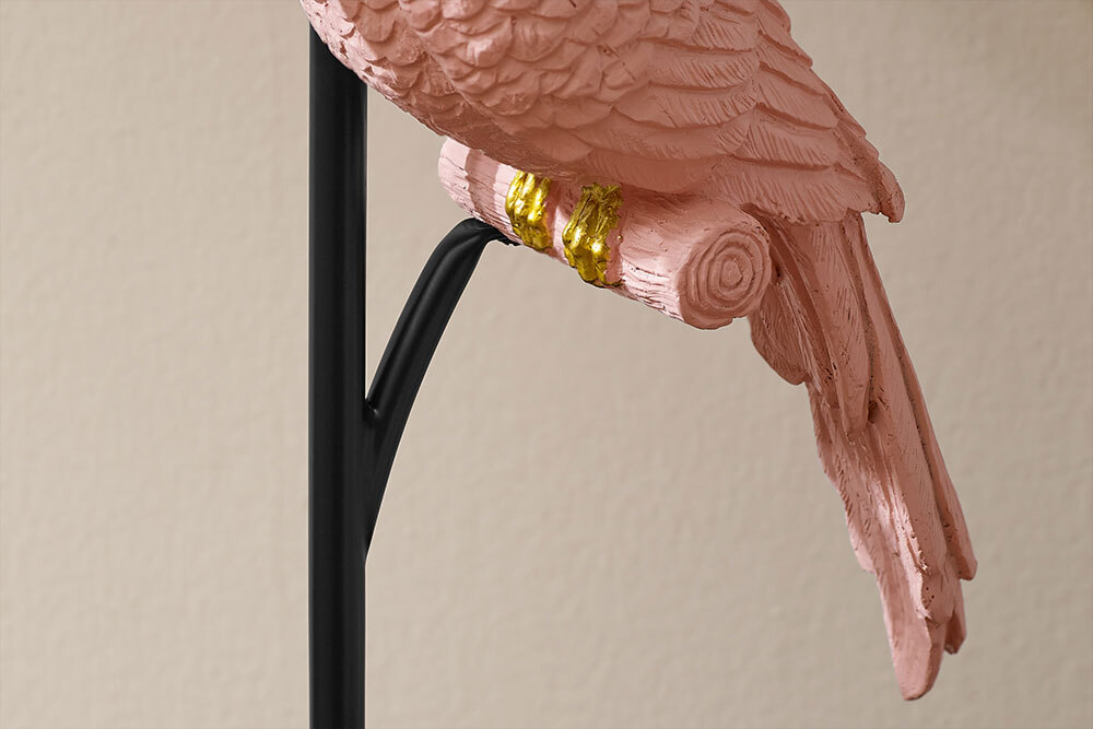 Design Tischlampe WILDLIFE 75cm schwarz terracotta rund Papagei Skulptur