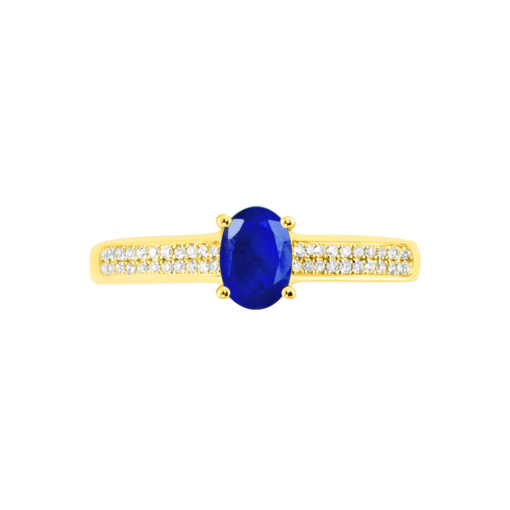 Bague Crista Or Jaune Saphir Et Diamant
