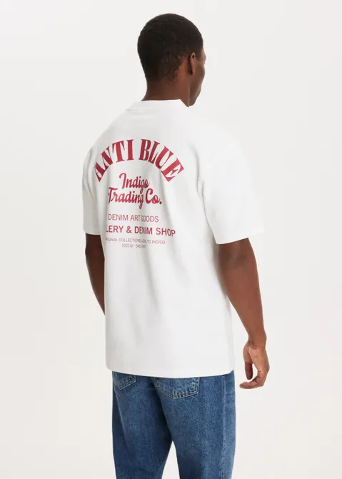 T-shirt met print indigo trading wit (WIT)