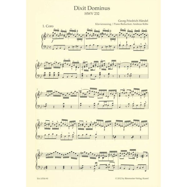 Bärenreiter Händel Dixit Dominus
